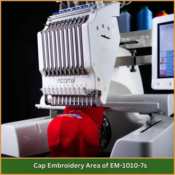 Cap Embroidery Area of EM-1010-7s