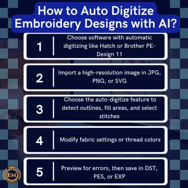 How to Auto Digitize Embroidery Desings With AI