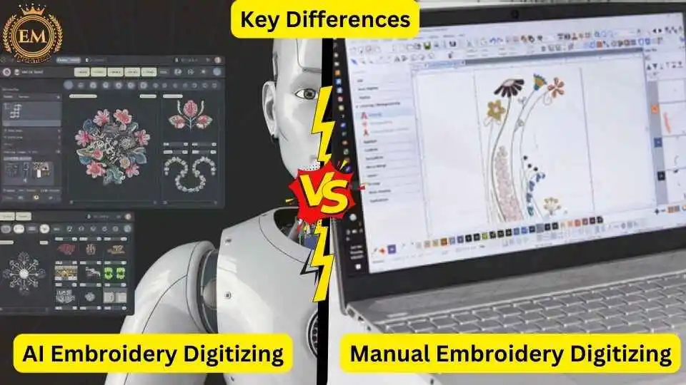 AI vs Manual Embroidery Digitizing Key Differences