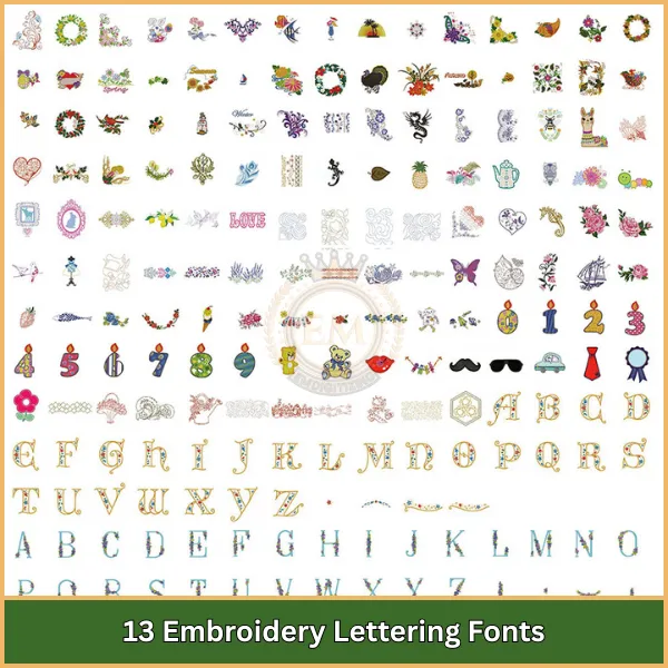 13 Embroidery Lettering Fonts
