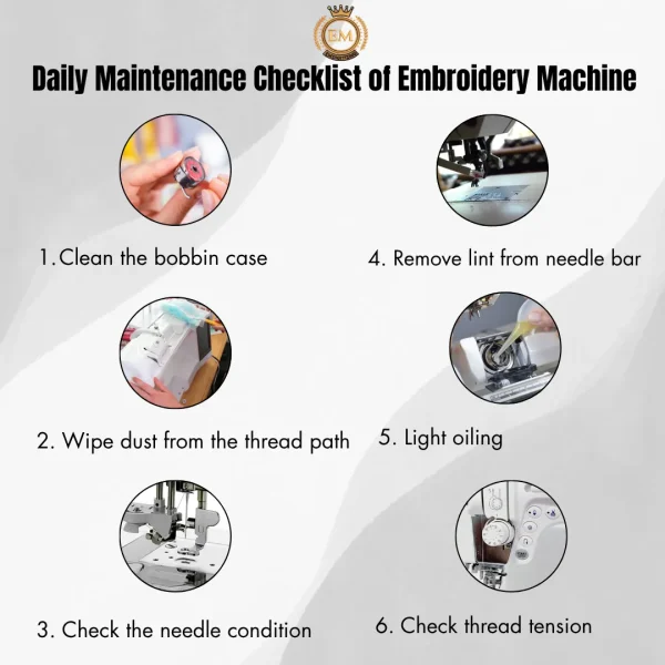 Daily Maintenance Checklist of Embroidery Machine