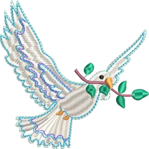 Motif de broderie oiseau de paix