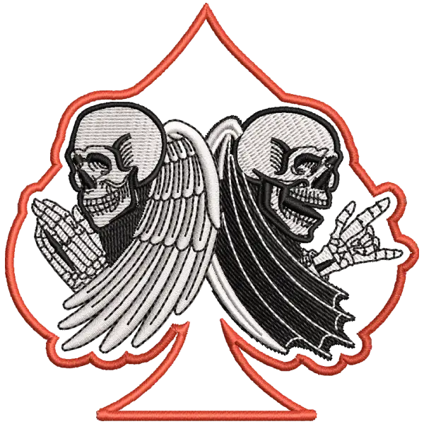 Dual Skull Embroidery Design