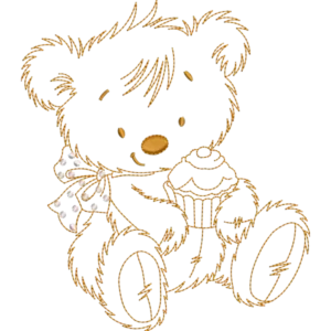 Ours avec motif de broderie de gâteau