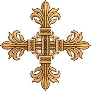 Conception de broderie de crête croisée