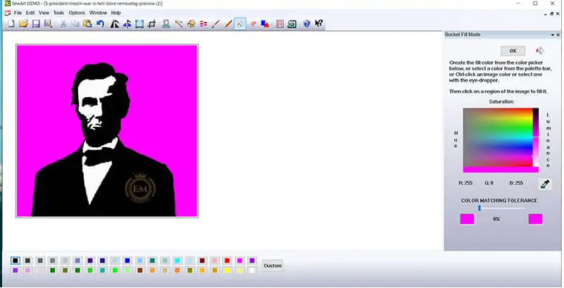 Cómo convertir archivos JPG a PES para bordar Background Color