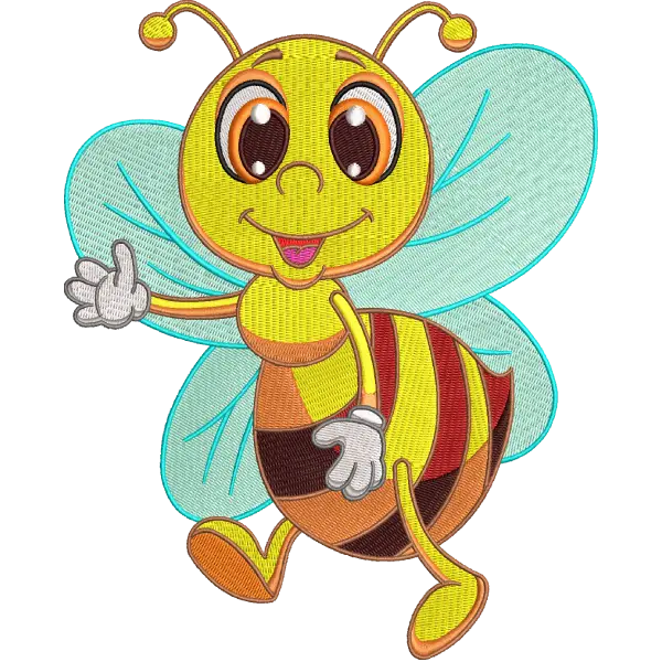 fly bee embroidery design