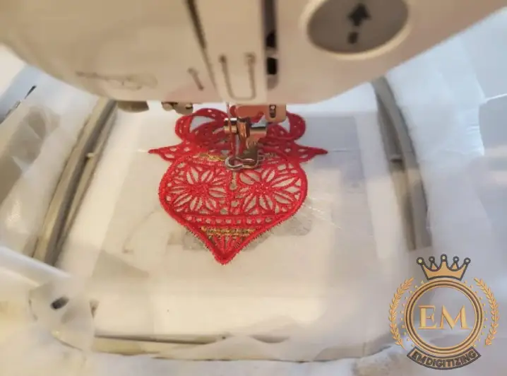 So sticken Sie freistehende SpitzendiVollständiges Tutoriale Tutorial 5 Start Embroidering