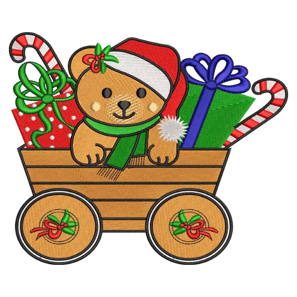 Bear Christmas free embroidery Design