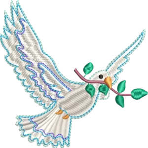 Diseño de bordado de pájaro de la paz