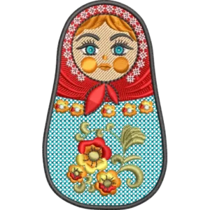 Diseño de bordado de muñeca rusa