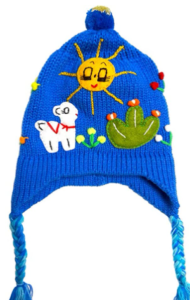 Children's winter hats with character faces