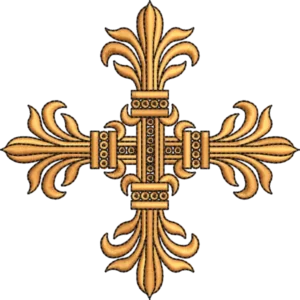 Diseño de bordado de cresta cruzada