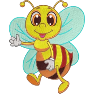 diseño de bordado de abeja voladora
