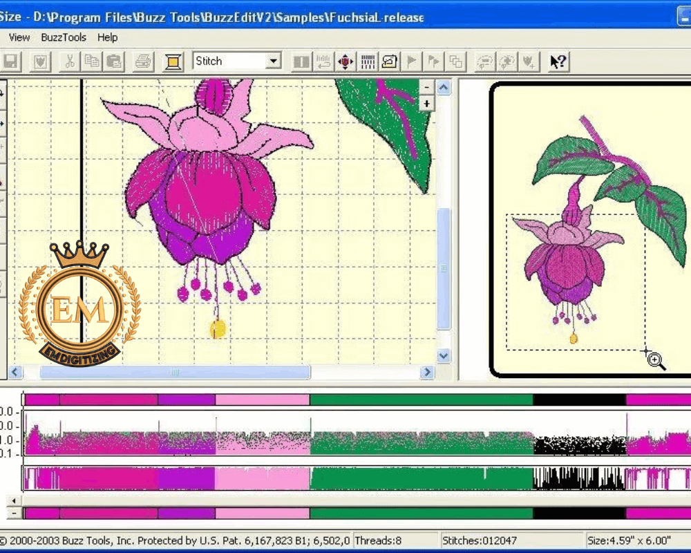 Как задать размеры эскиза в embird. Программа для конвертирования дизайнов вышивки.