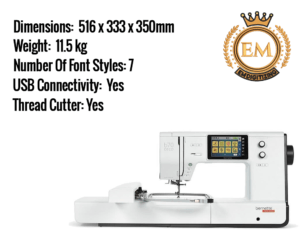 Bernette B70 Deco Embroidery Machine Specifications