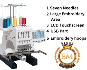 Janome MB-7 Seven-Needle Embroidery Machine Key Features