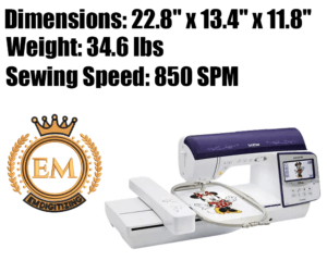 Brother NQ3600D Combination Sewing Embroidery Machine Specifications