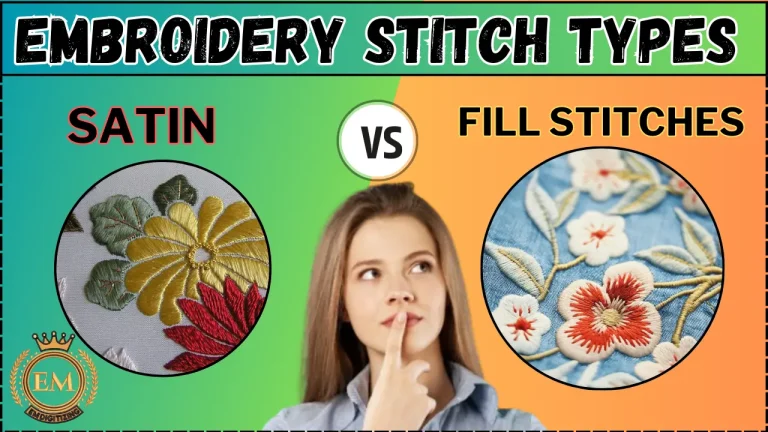 Embroidery Stitch Types Satin Vs Fill Stitch Explained
