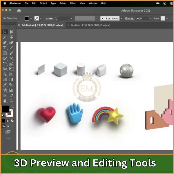 3D Preview and Editing Tools