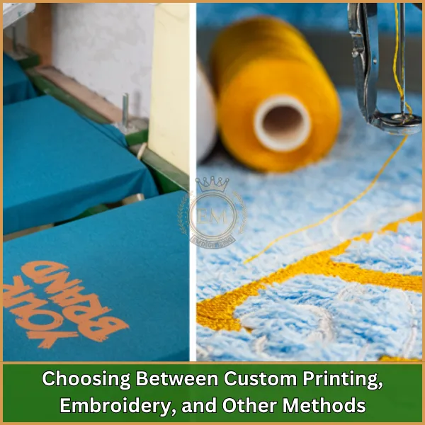 Choosing Between Custom Printing, Embroidery, and Other Methods