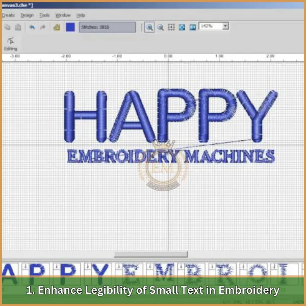 Enhance Legibility of Small Text in Embroidery