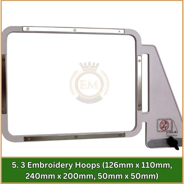 3 Embroidery Hoops (126mm x 110mm, 240mm x 200mm, 50mm x 50mm)