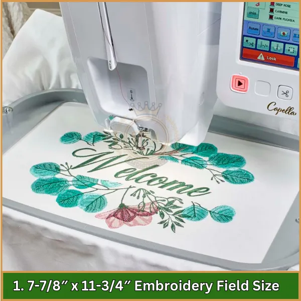 7-78″ x 11-34″ Embroidery Field Size