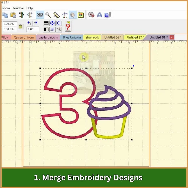 Merge Embroidery Designs