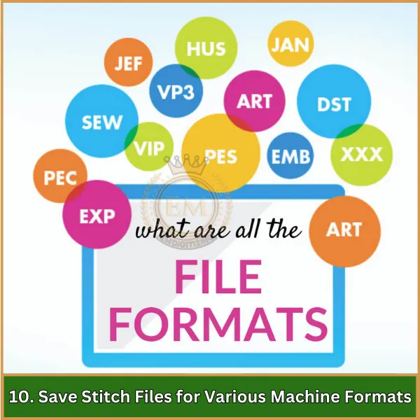 Save Stitch Files for Various Machine Formats