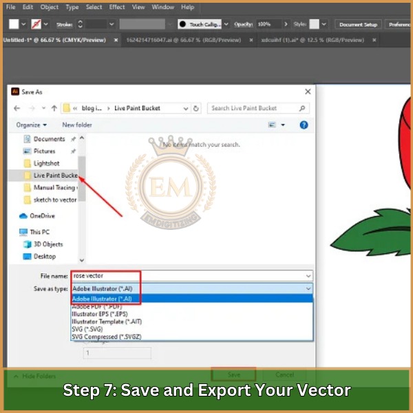 Save and Export Your Vector