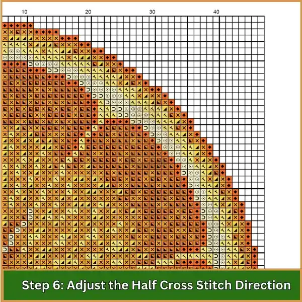 Schritt 6 Adjust the Half Cross Stitch Direction