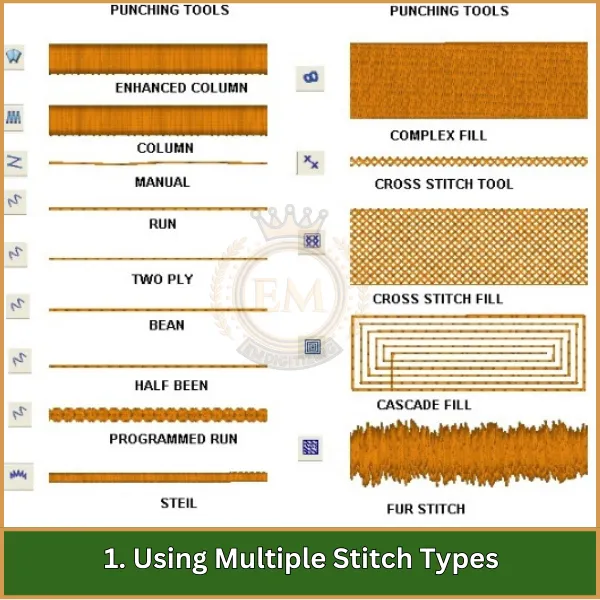 Using Multiple Stitch Types