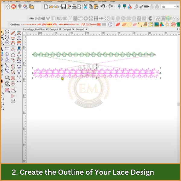 2. Create the Outline of Your Lace Design