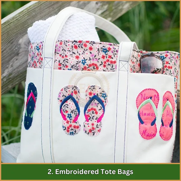 2. Embroidered Tote Bags