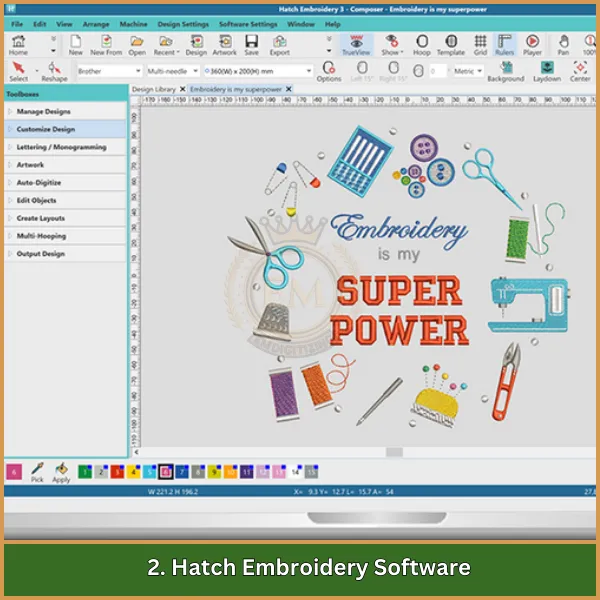 2. Hatch Embroidery Software