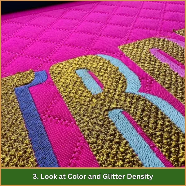 3. Look at Color and Glitter Density