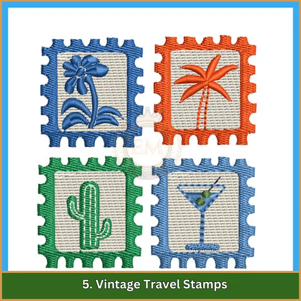 5. Vintage Travel Stamps