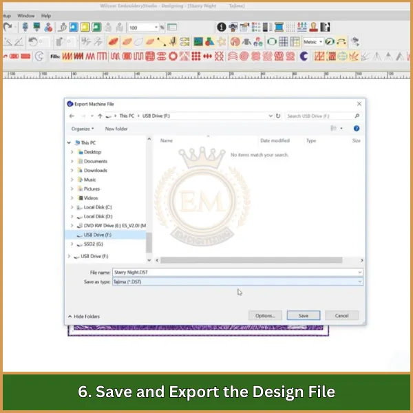 6. Save and Export the Design File