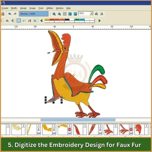 Digitize the Embroidery Design for Faux Fur