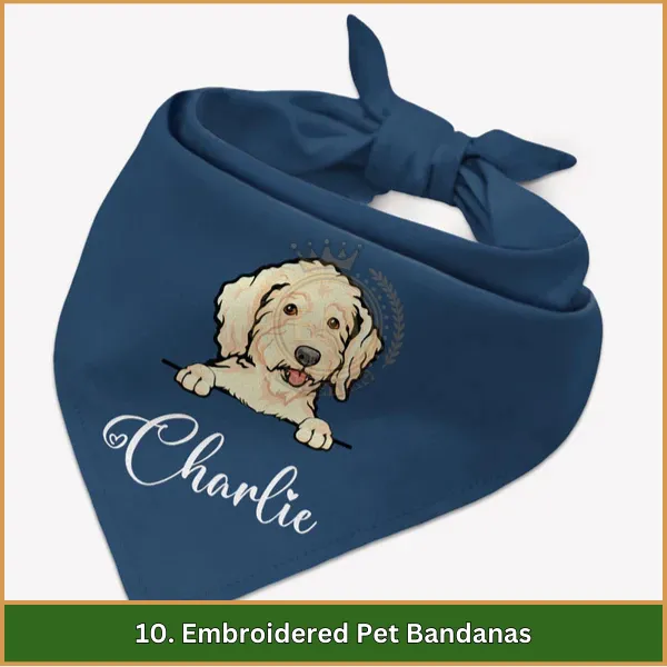 Embroidered Pet Bandanas