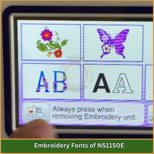 Embroidery Fonts of NS1150E