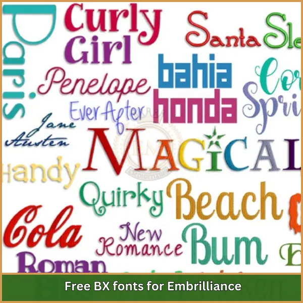 Free BX fonts for Embrilliance