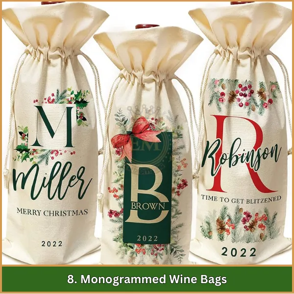 Monogrammed Wine Bags