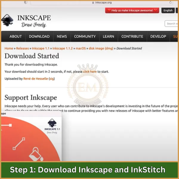 Step 1 Download Inkscape and InkStitch