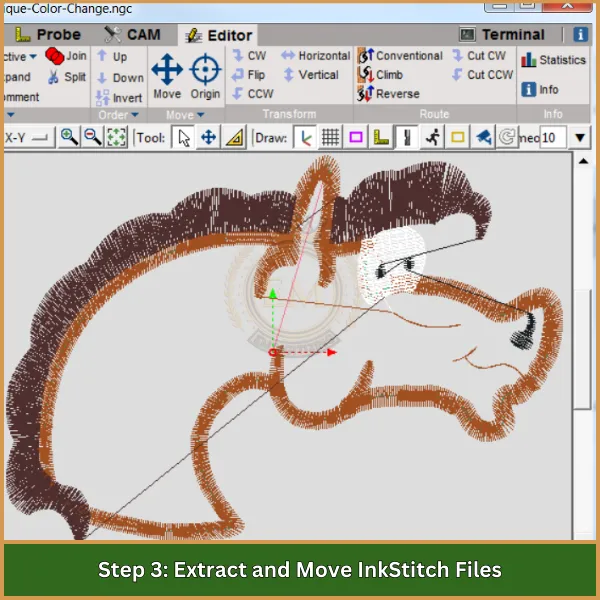 Step 3 Extract and Move InkStitch Files