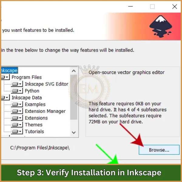 Step 3 Verify Installation in Inkscape