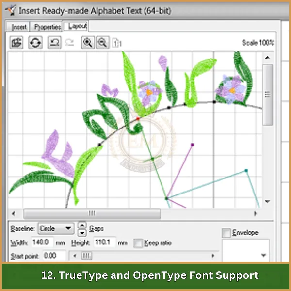 12. TrueType and OpenType Font Support