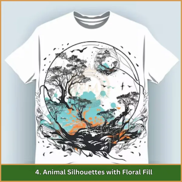 4. Animal Silhouettes with Floral Fill