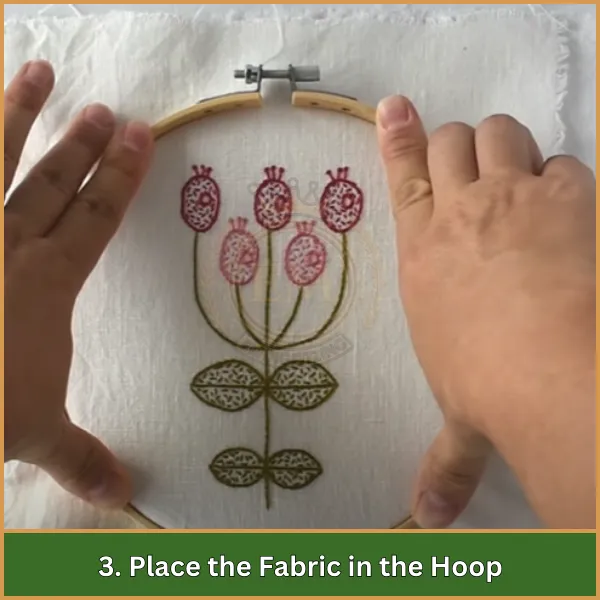 3. Place the Fabric in the Hoop